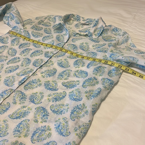J Jill Love Linen Paisley Print Blouse - Picture 8 of 11